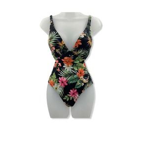 EAC Multicolor Tropical One Piece Swimsuit Size S